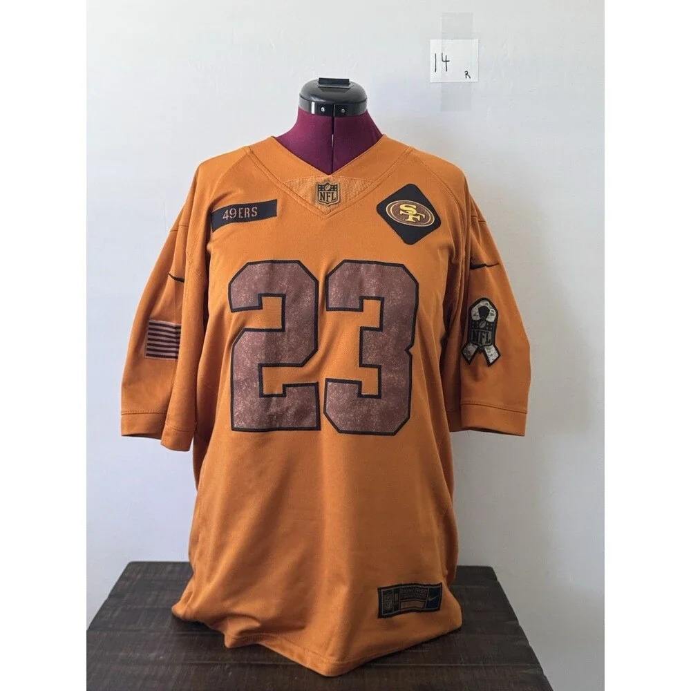 Nike 49ers McCaffrey #23 Salute to Service Limited Jersey XL Brown Dri-Fit
